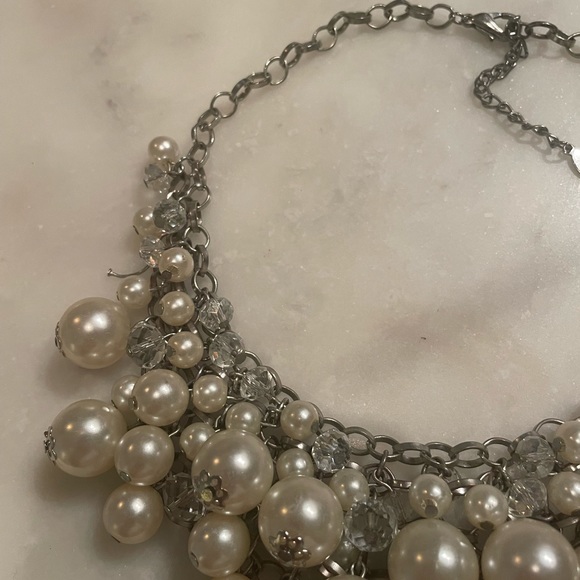 Vintage Cg Stamped Pearl and Gem Necklace - Picture 4 of 5